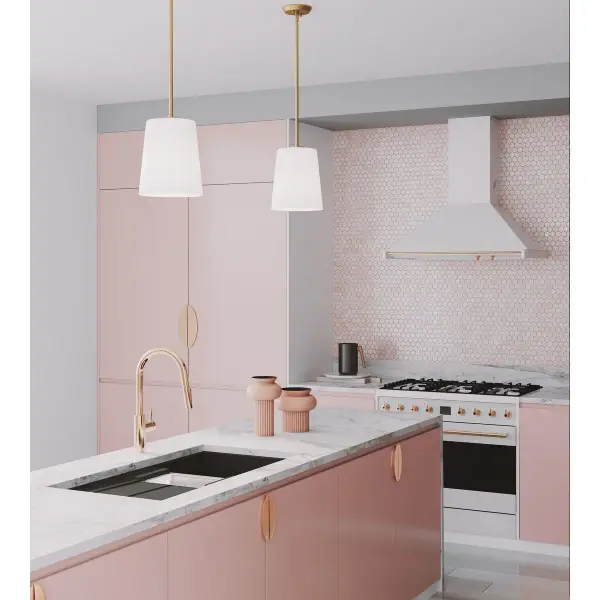 Clarion One-Light Etched White Pendant - Image 7