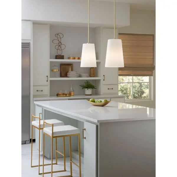 Clarion One-Light Etched White Pendant - Image 7