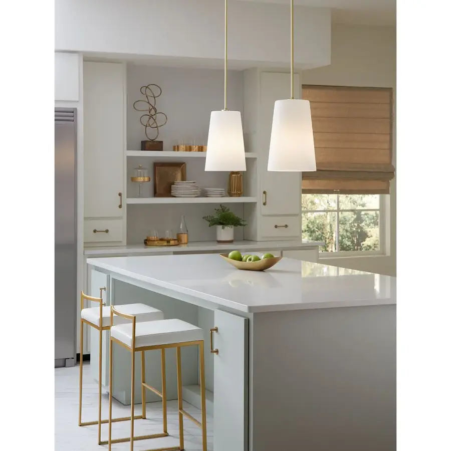 Clarion One-Light Etched White Pendant - Image 7