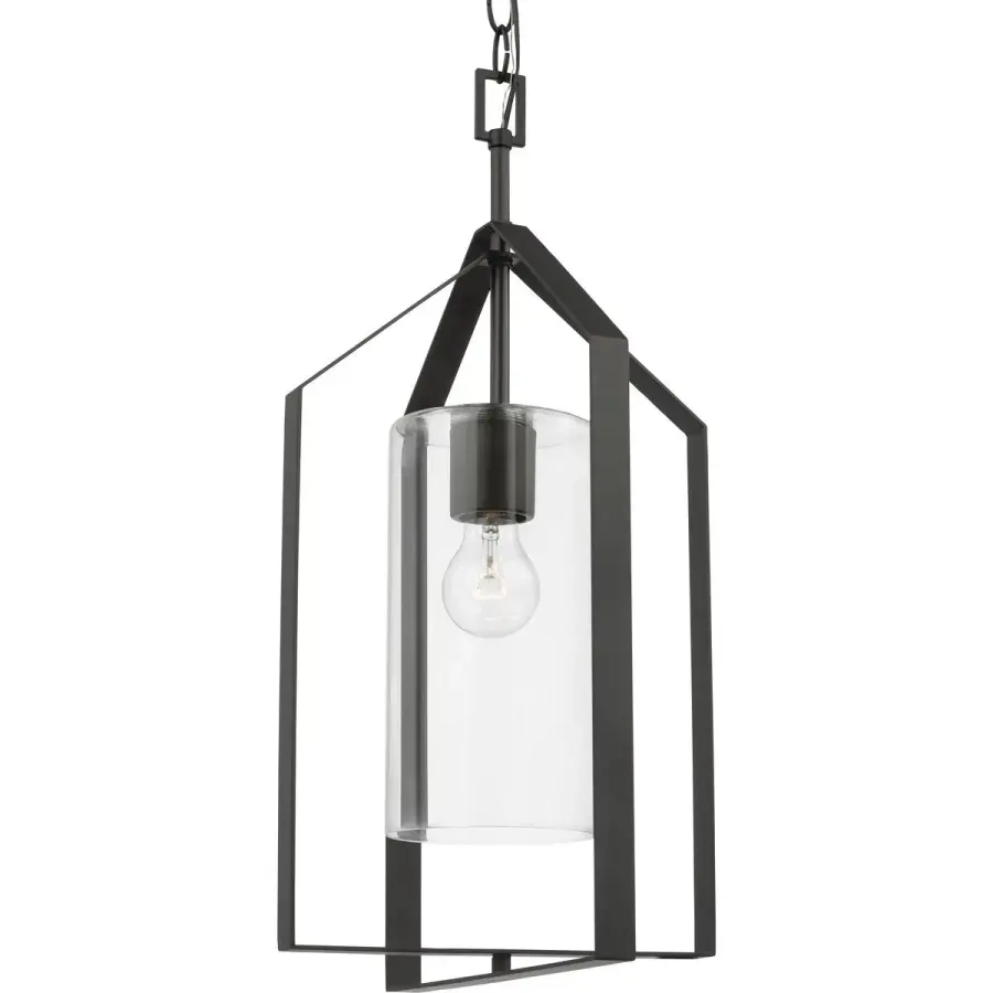 Vertex One-Light Clear Glass Foyer Pendant - Image 1