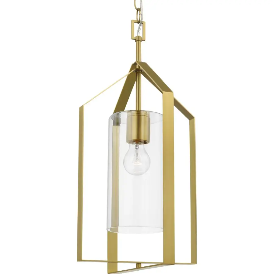 Vertex One-Light Clear Glass Foyer Pendant - Image 3