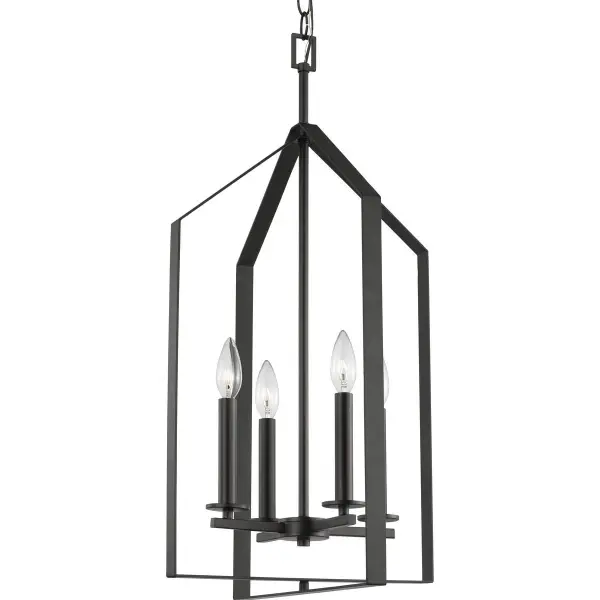 The Vertex four-light foyer pendant combines contemporary geometric styling with transitional appeal. Its brushed nickel finish and clean lines make it ideal for entryways, dining rooms, and kitchens seeking modern sophistication.