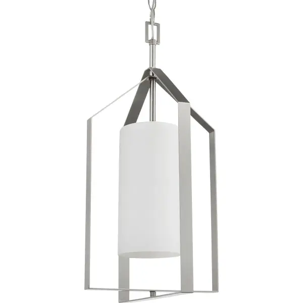 Vertex One-Light Etched White Foyer Pendant - Image 3