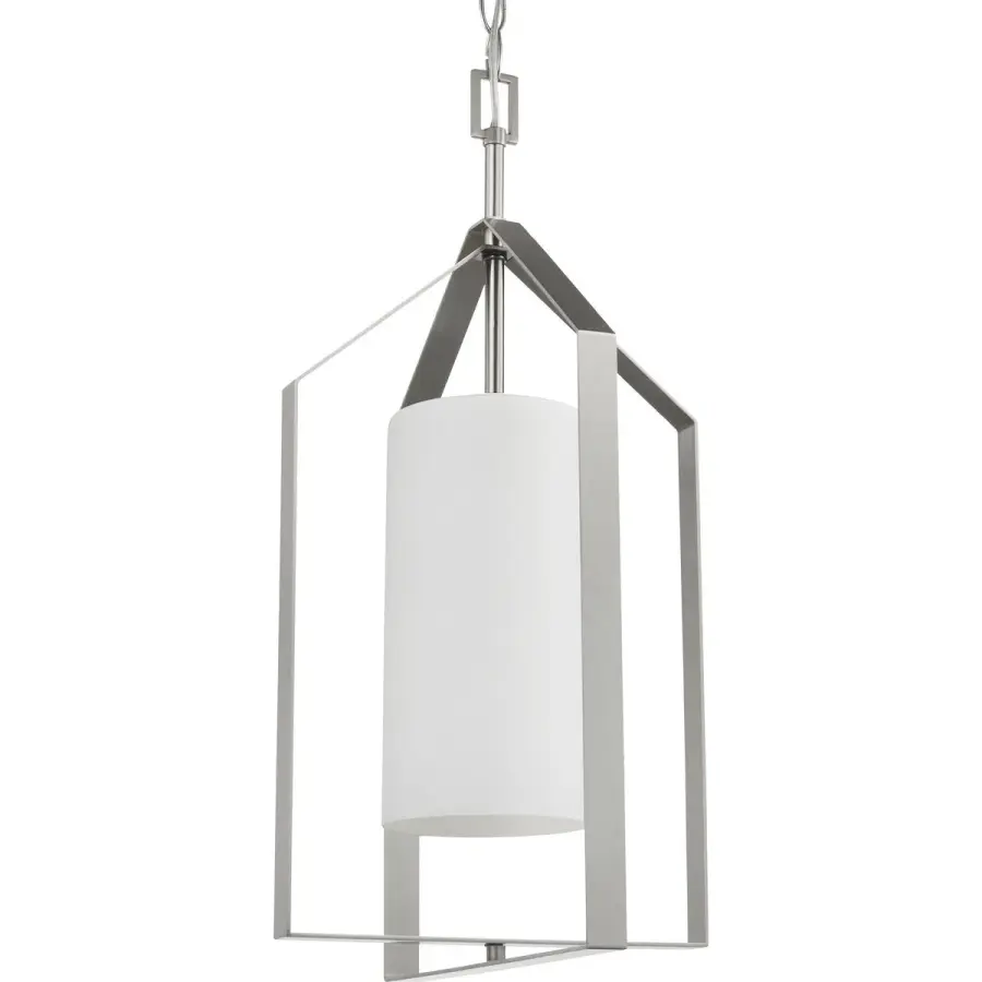 Vertex One-Light Etched White Foyer Pendant - Image 3
