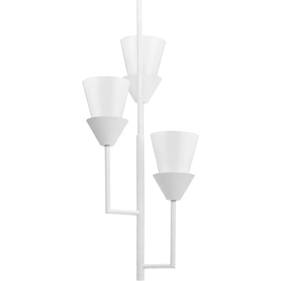 Pinellas Three-Light Pendant in White Plaster - Image 1