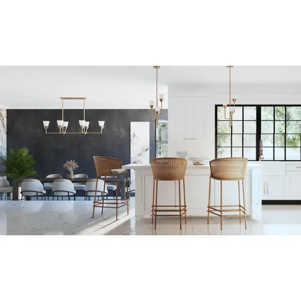 Pinellas Three-Light Pendant in White Plaster - Image 4