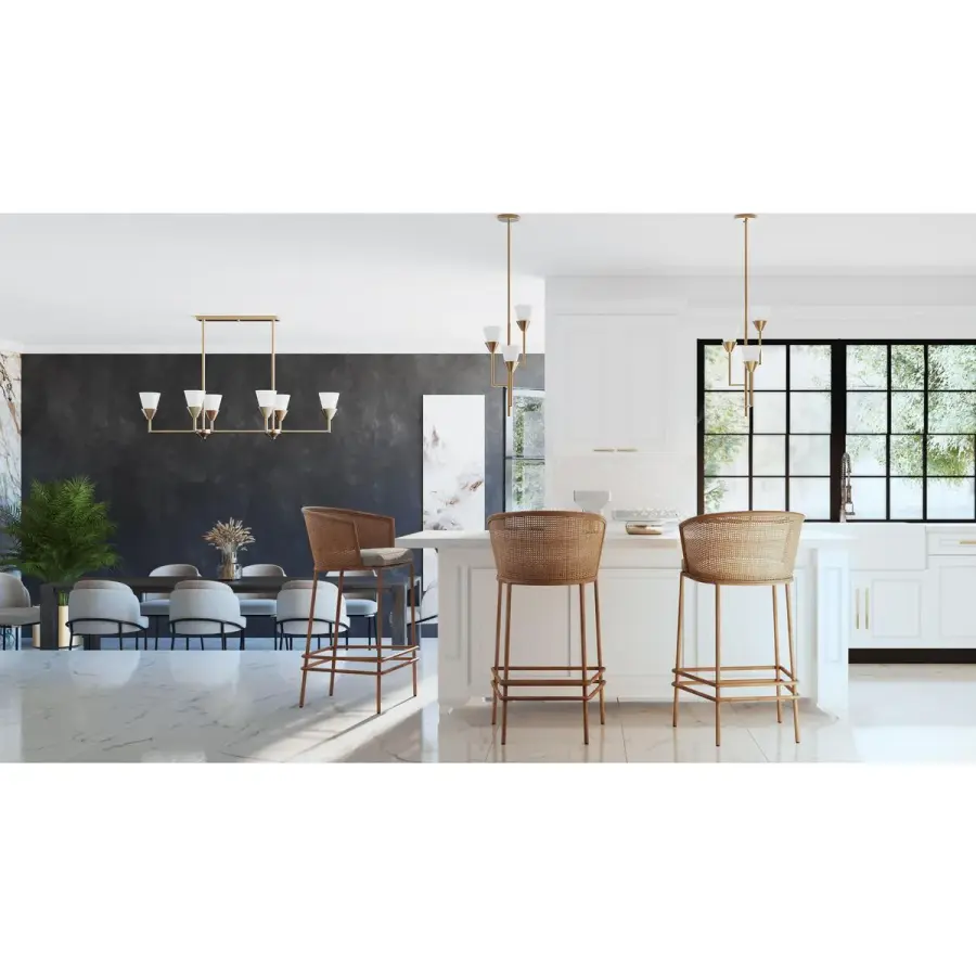 Pinellas Three-Light Pendant in White Plaster - Image 4