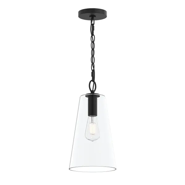 The Jheni Pendant combines transitional elegance with modern simplicity in a brushed nickel finish. Its compact design makes it ideal for task lighting over kitchen islands, bathroom vanities, or as accent lighting in smaller spaces.