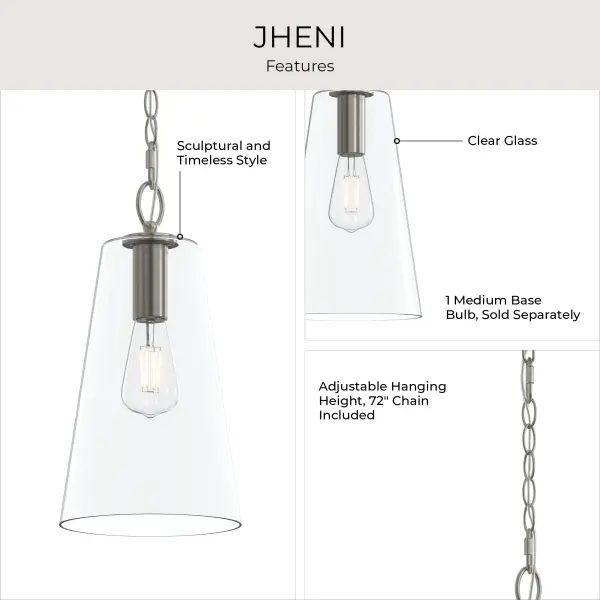 Jheni Brushed Nickel Pendant - Image 12