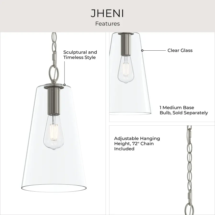 Jheni Brushed Nickel Pendant - Image 12