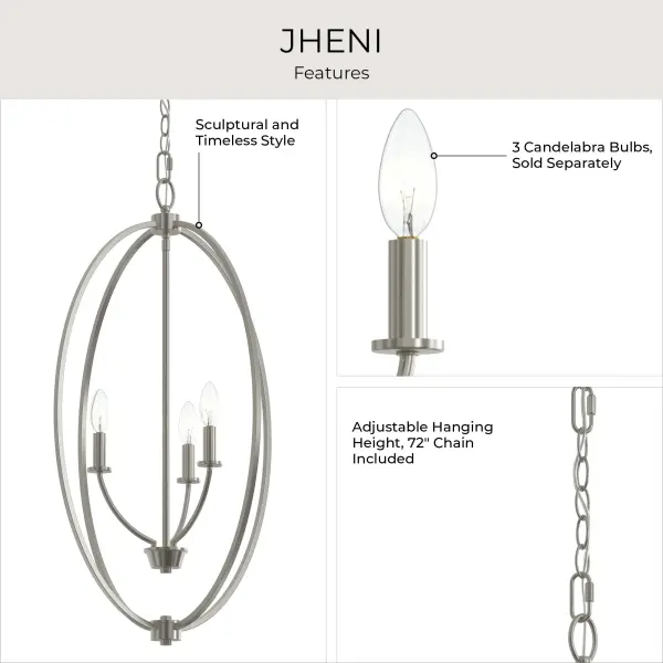 Jheni Brushed Nickel Pendant - Image 24