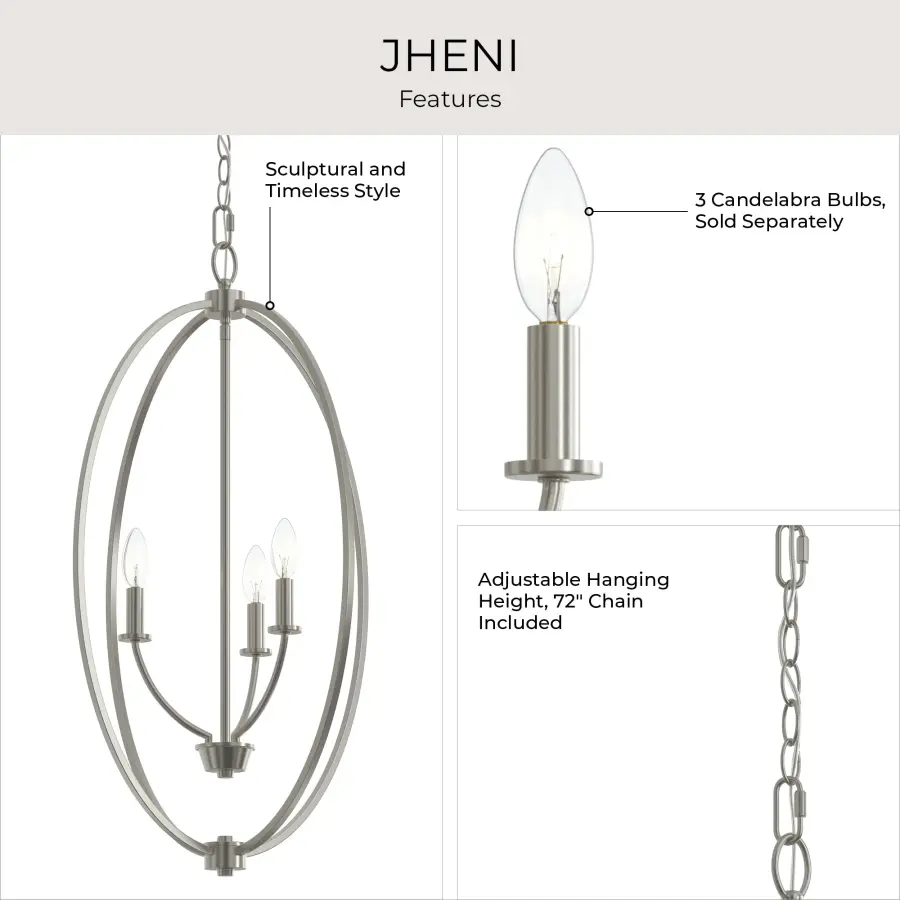 Jheni Brushed Nickel Pendant - Image 24