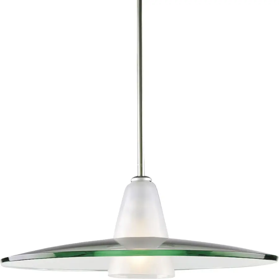 Modern Pendant One-Light Clear Etched Glass Pendant Light - Image 1