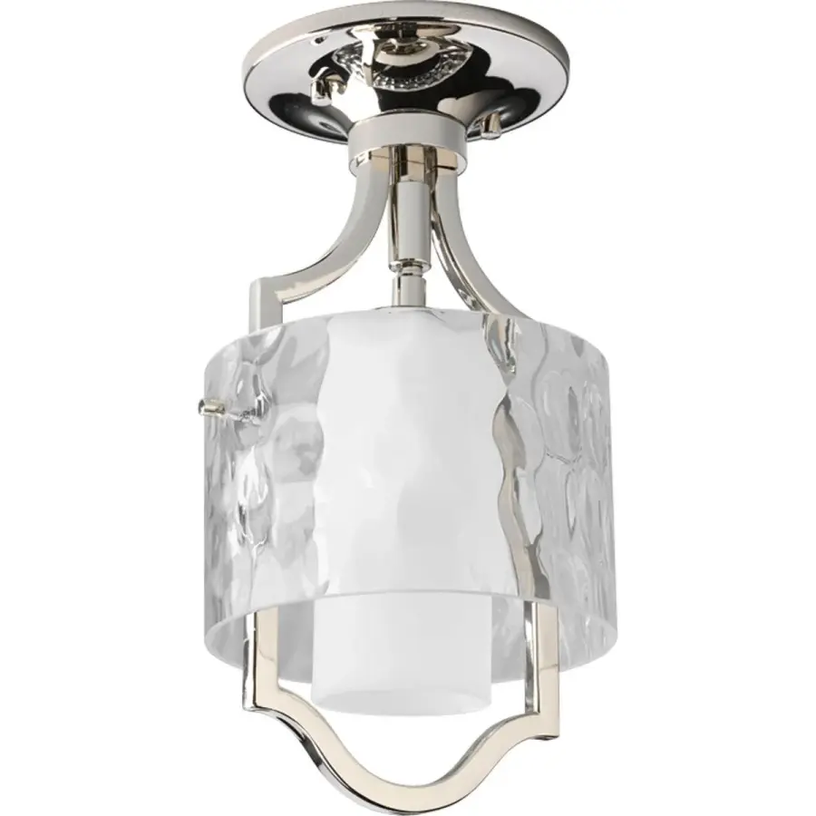 Caress Collection One-Light Clear Water Glass Mini-Pendant - Image 1
