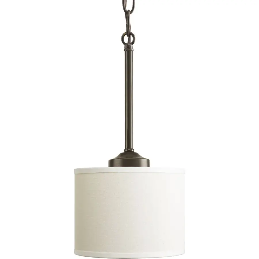 Inspire Collection One-Light Mini-Pendant with Off-White Shade - Image 1