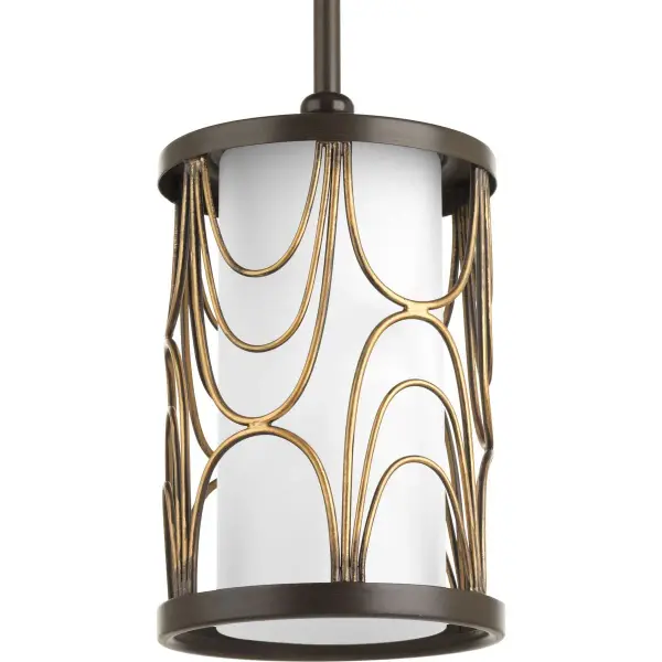 Cirrine Etched White Glass Mini-Pendant Light