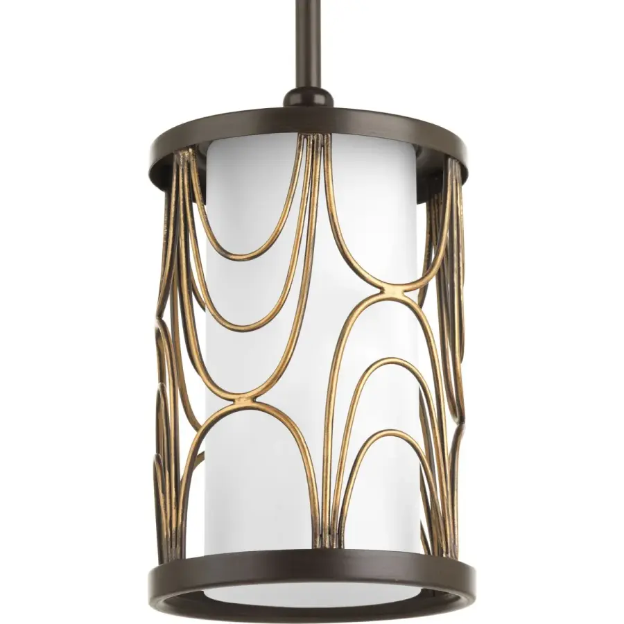 Cirrine Etched White Glass Mini-Pendant Light