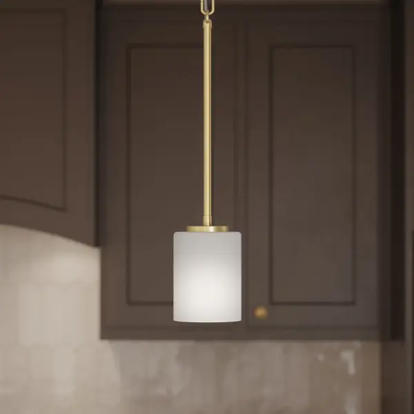 Replay Collection One-Light Etched White Glass Mini-Pendant - Image 7