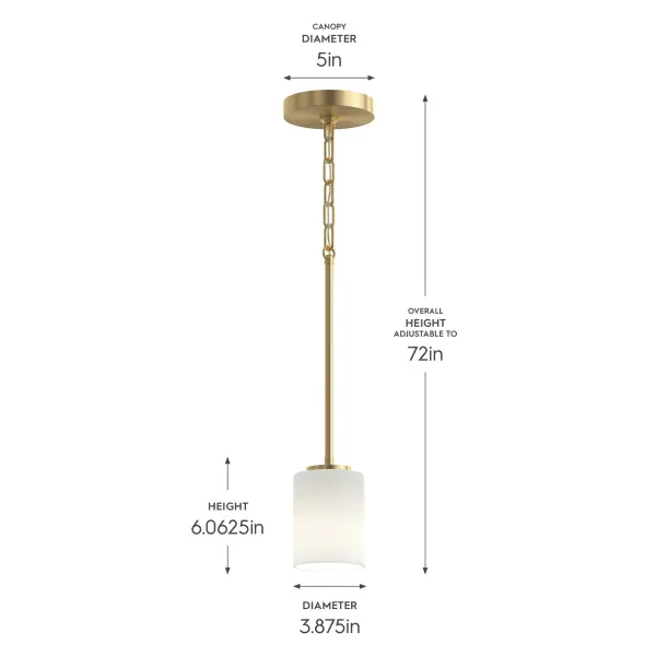 Replay Collection One-Light Etched White Glass Mini-Pendant - Image 9