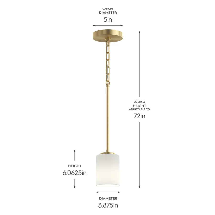 Replay Collection One-Light Etched White Glass Mini-Pendant - Image 9