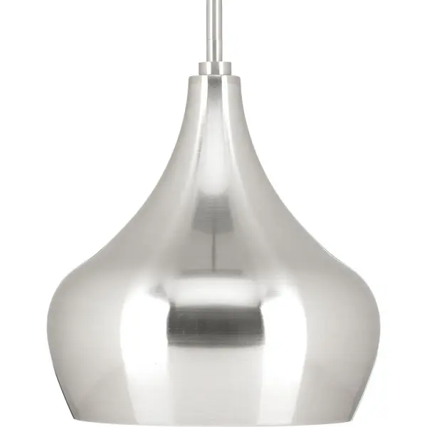 This single-light pendant combines Mid-Century Modern design with versatile Brushed Nickel finish. JA8 compliant for California energy standards, it's ideal for kitchens, dining areas, and bedrooms seeking clean-lined sophistication.