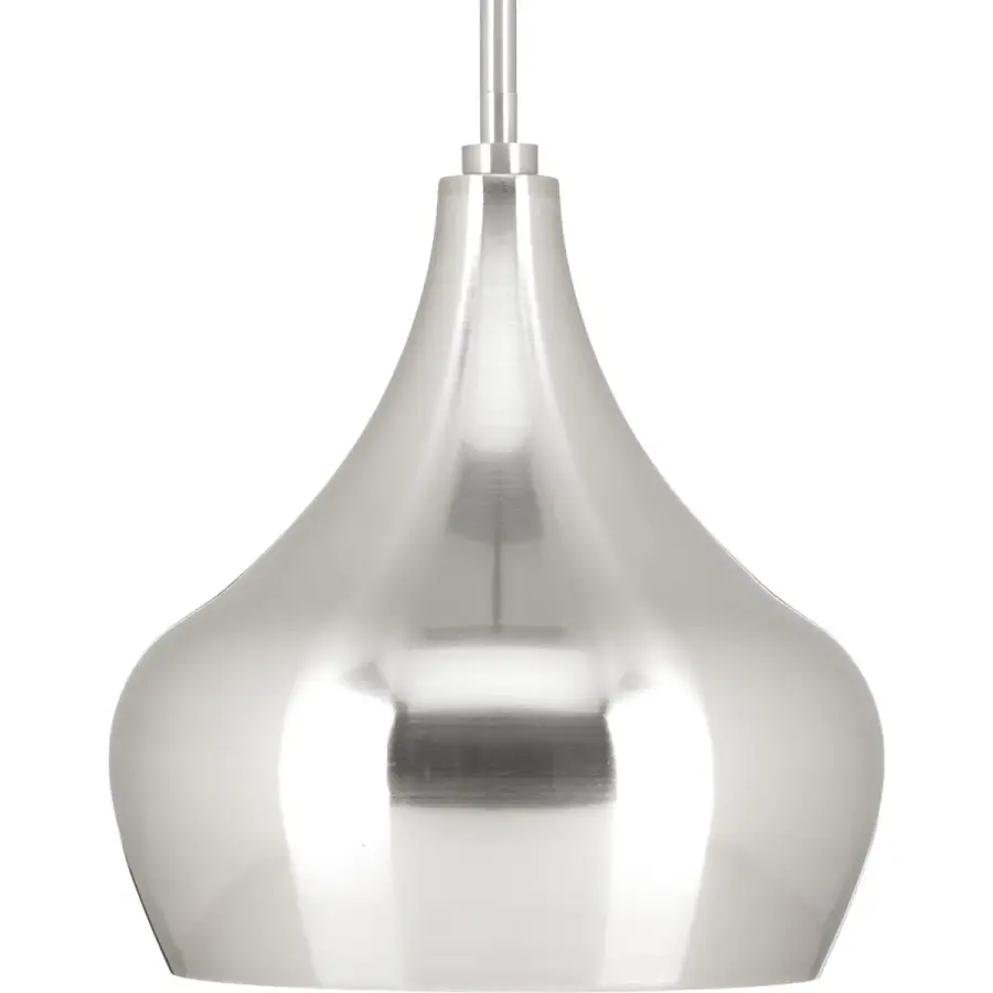 Mid-Century Modern One-Light Pendant in Brushed Nickel