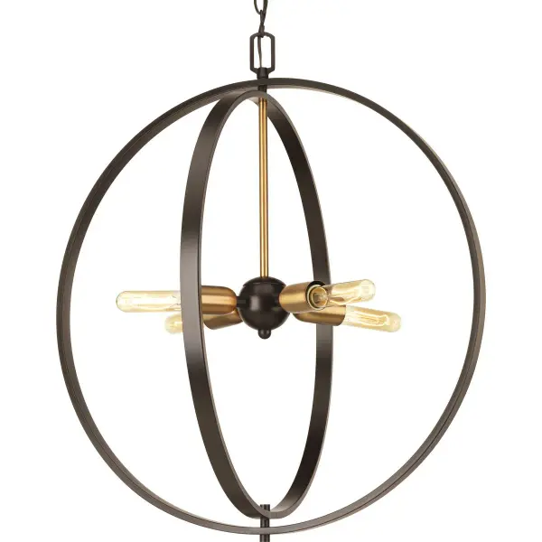 Classic Four-Light Pendant with Timeless Antique Bronze Finish - Image 1