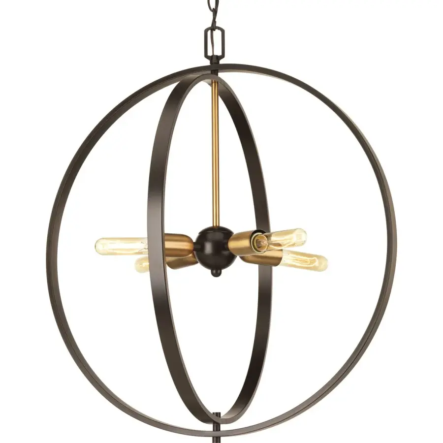 Classic Four-Light Pendant with Timeless Antique Bronze Finish - Image 1