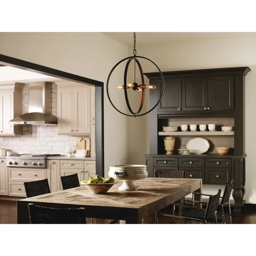 Classic Four-Light Pendant with Timeless Antique Bronze Finish - Image 2