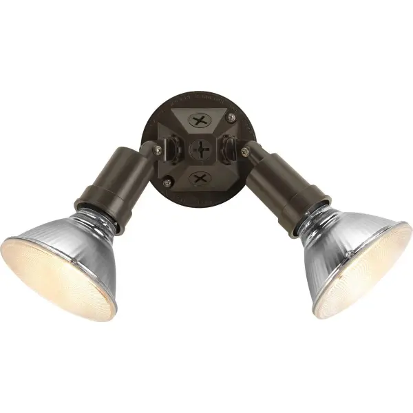 This dual-head flood light offers flexible illumination with adjustable swivel heads, perfect for enhancing outdoor security and visibility. The durable Antique Bronze finish withstands weather while complementing various architectural styles.