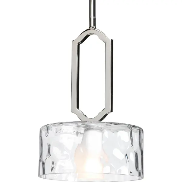 Caress Collection One-Light Clear Water Glass Mini-Pendant - Image 1