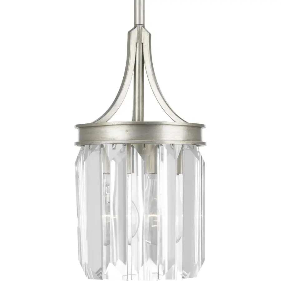 Elegant Mini-Pendant with Clear Glass and Contemporary Silver Finish - Image 1