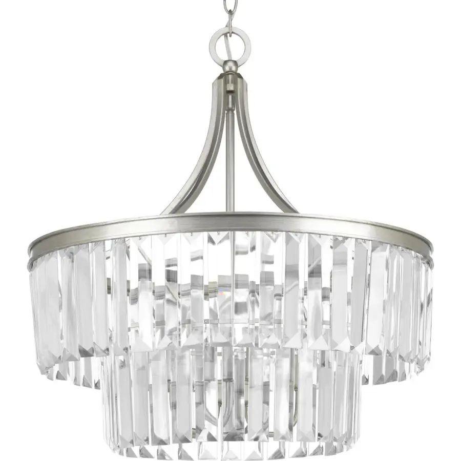 Sophisticated Five-Light Pendant with Sparkling Clear Glass Shades - Image 1