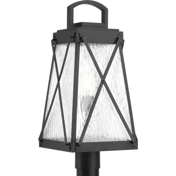 The Creighton Post Lantern brings timeless farmhouse style to outdoor spaces with its antique bronze finish and traditional lantern silhouette. JA8 compliant for California energy standards, this fixture combines rustic charm with modern efficiency. - alternate view