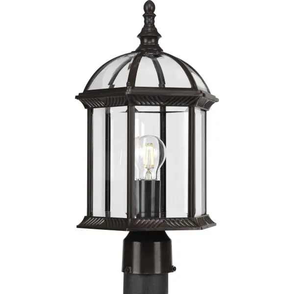 The Dillard post light combines traditional styling with modern efficiency. Its clear glass shade and antique bronze finish create timeless curb appeal while meeting California Title 22 and JA8 compliance standards.