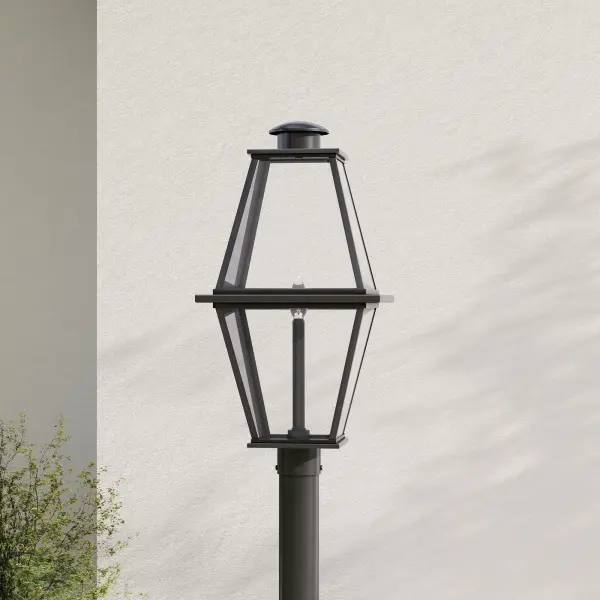 The Bradshaw post lantern combines traditional farmhouse charm with modern outdoor durability. Its clear glass panels and black finish create timeless curb appeal while meeting California Title 24 and JA8 compliance standards.