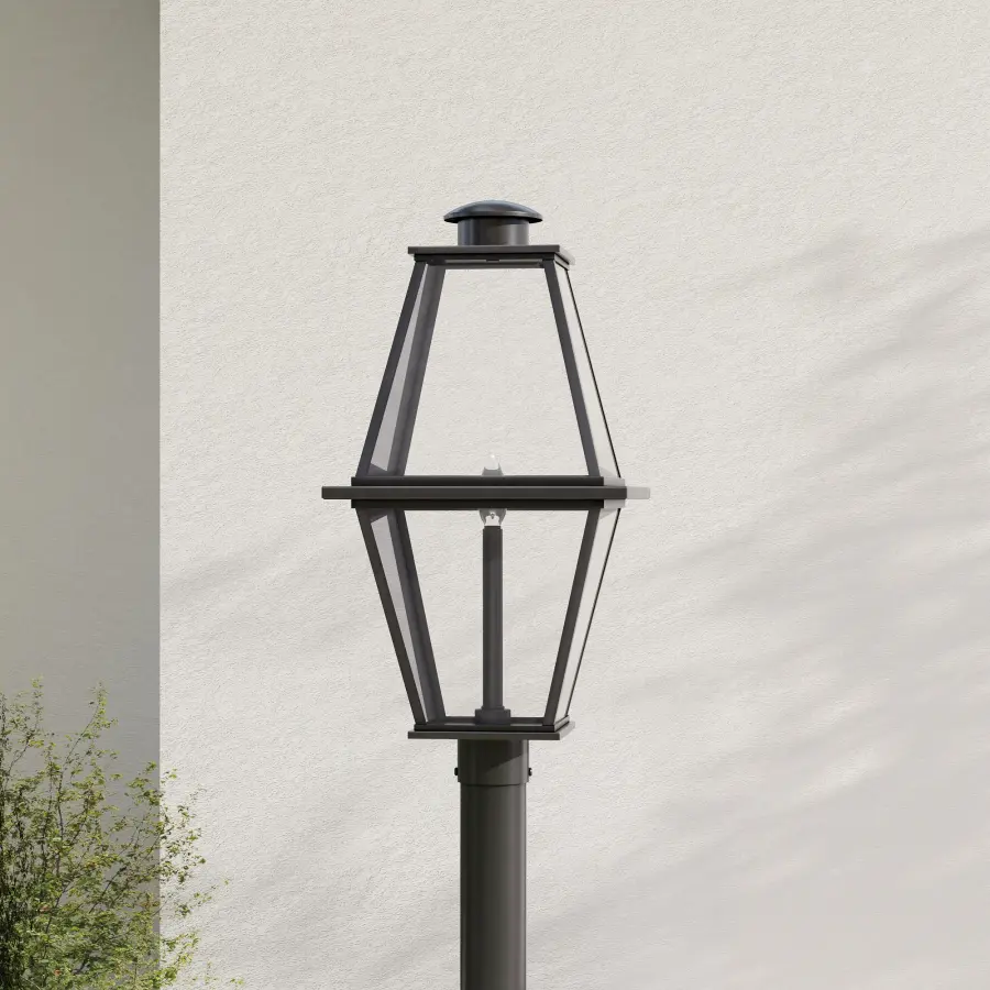Bradshaw One-Light Clear Glass Outdoor Post Lantern - Image 1