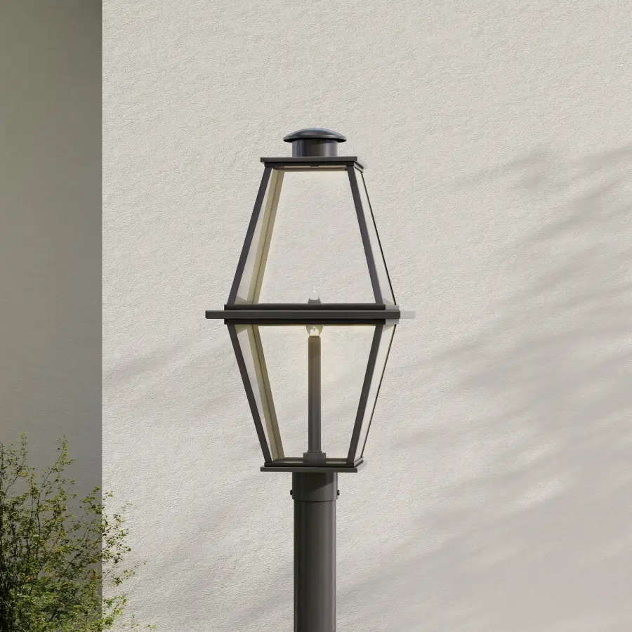 Bradshaw One-Light Clear Glass Outdoor Post Lantern - Image 2