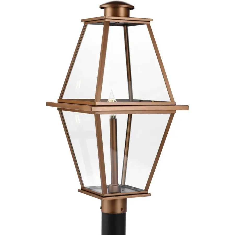Bradshaw One-Light Clear Glass Outdoor Post Lantern - Image 4