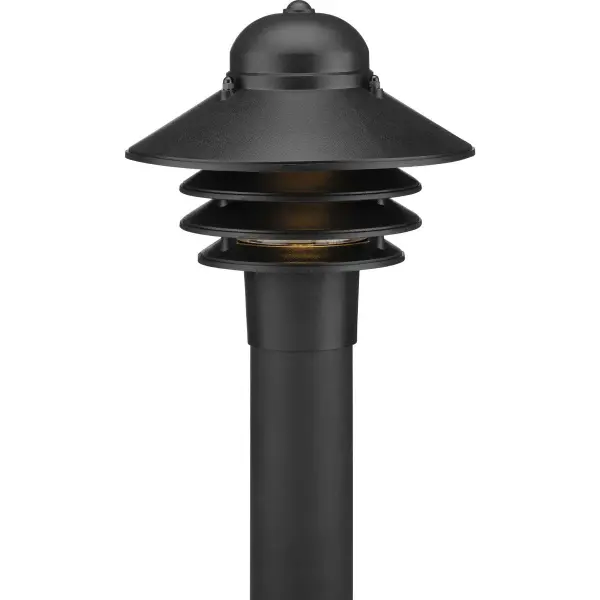 The Newport Collection post lantern combines transitional styling with coastal charm, featuring a durable textured black finish. JA8 compliant for California energy standards, this fixture delivers reliable outdoor illumination.