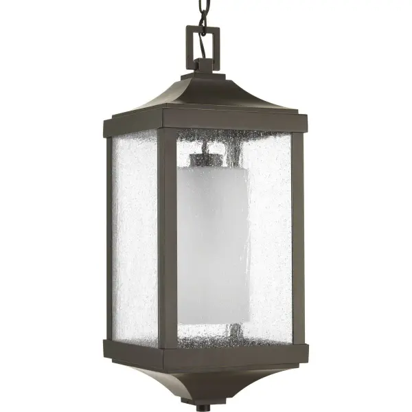 The Devereux hanging lantern brings traditional elegance to outdoor spaces with its antique bronze finish and classic lantern silhouette. JA8 compliant for California energy standards, perfect for porches and patios.