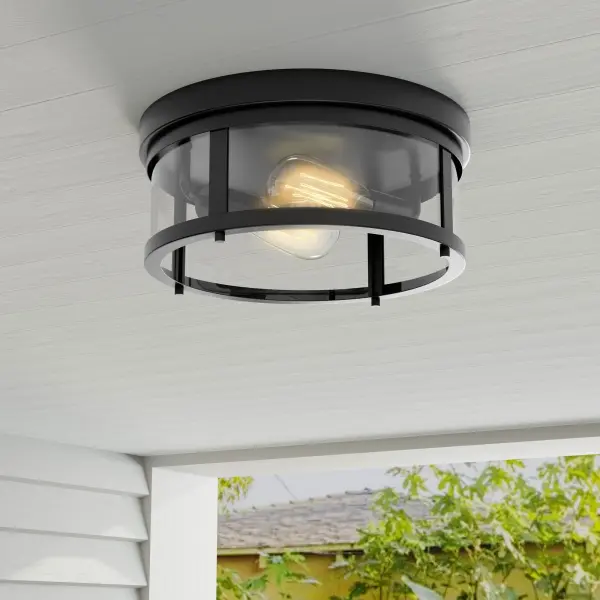 Gunther 12-5/8" Flush Mount in Antique Bronze - Image 2