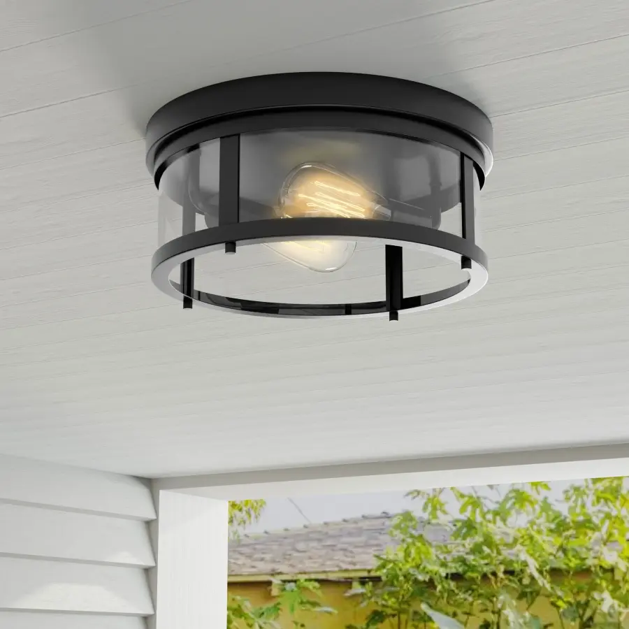 Gunther 12-5/8" Flush Mount in Antique Bronze - Image 2