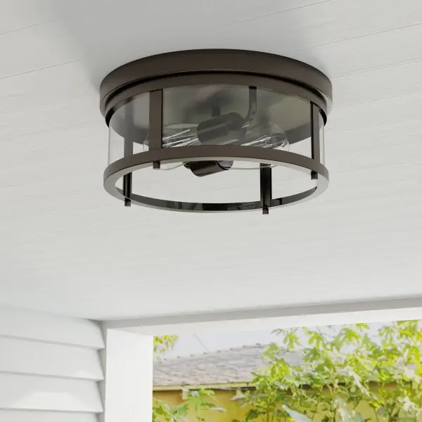 Gunther 12-5/8" Flush Mount in Antique Bronze - Image 4