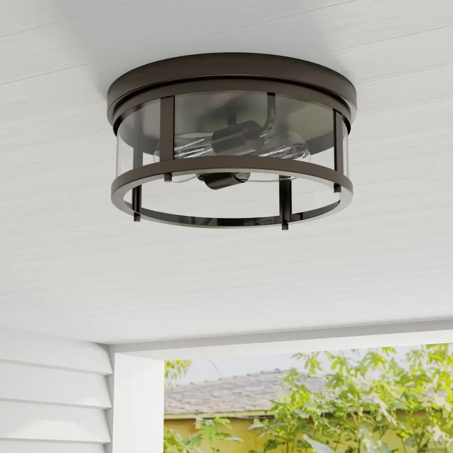 Gunther 12-5/8" Flush Mount in Antique Bronze - Image 4