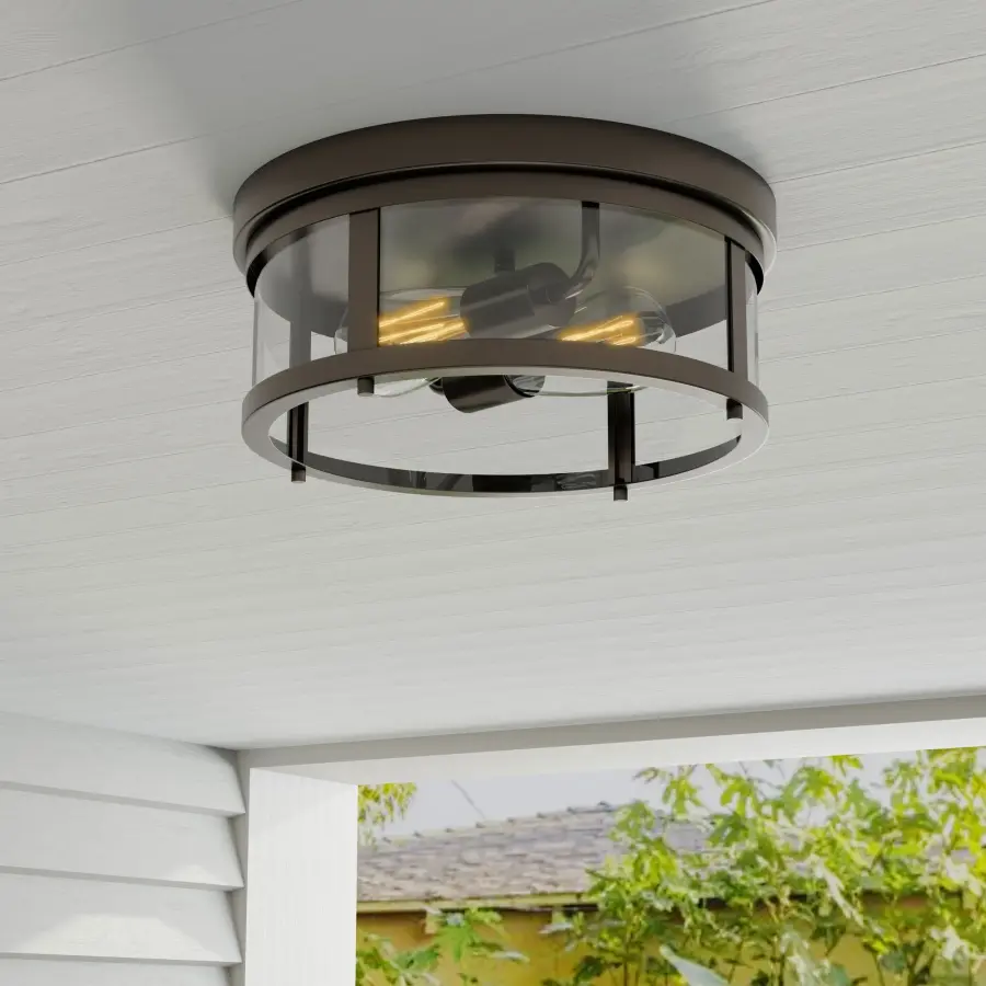 Gunther 12-5/8" Flush Mount in Antique Bronze - Image 5