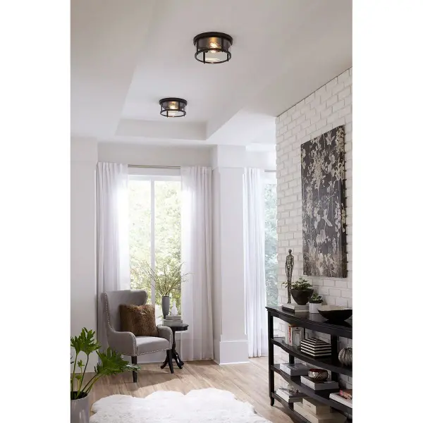 Gunther 12-5/8" Flush Mount in Antique Bronze - Image 8