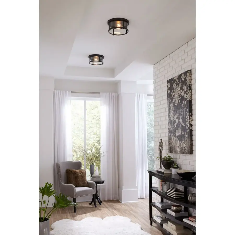 Gunther 12-5/8" Flush Mount in Antique Bronze - Image 8