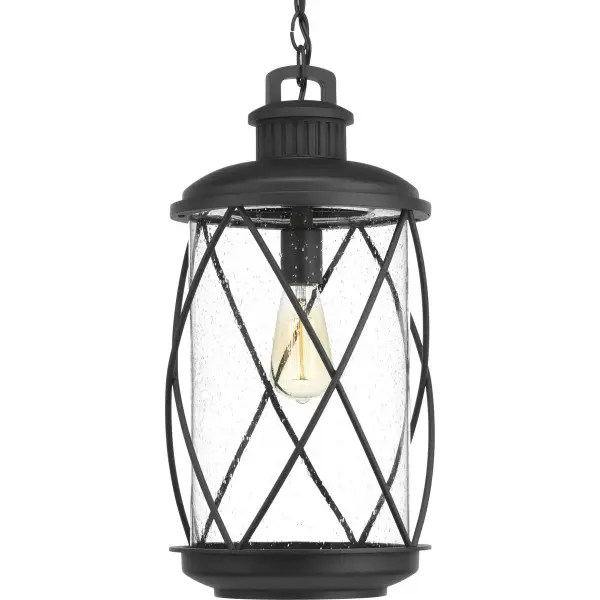 The Hollingsworth hanging lantern brings timeless farmhouse style to porches and patios with its clean black finish and traditional lantern silhouette. JA8 compliant for California energy standards.