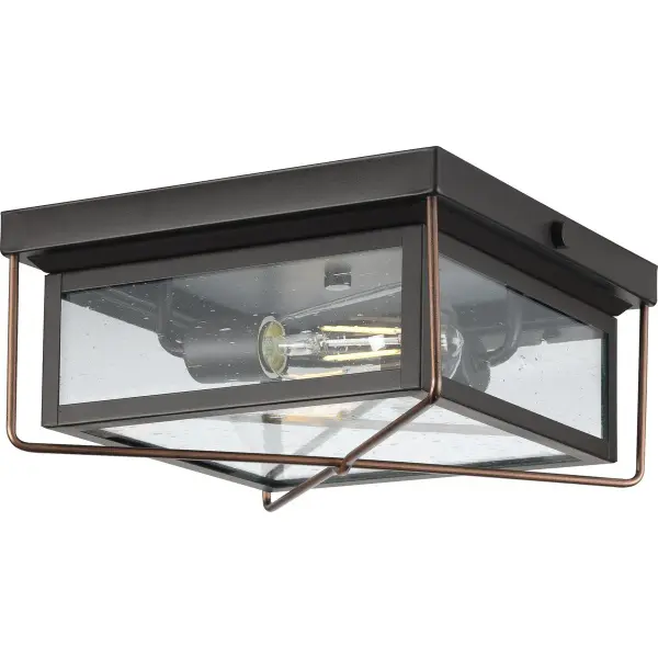 Barlowe Two-Light Clear Seeded Glass Flush Mount - Image 3